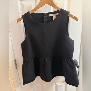 Black Peplum Sleeveless Top